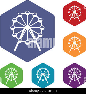 Singapore Flyer icons set Stock Vector