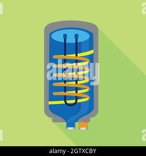 Water heater icon, flat style Stock Vector