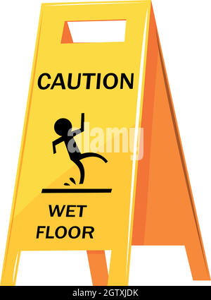 Caution sign warning about wet floor Stock Vector