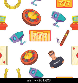 Gambling house pattern, cartoon style Stock Vector