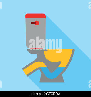 Toilet bowl icon, flat style Stock Vector