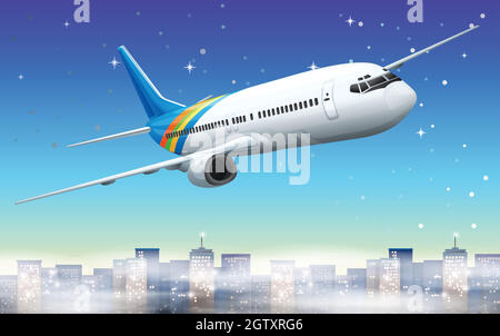 A big plane in the sky Stock Vector