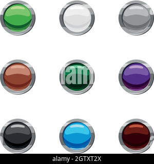 Buttons for clicks in internet icons set Stock Vector