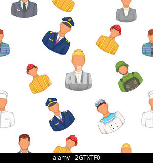 Profession pattern, cartoon style Stock Vector