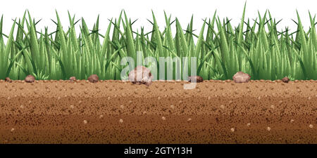 Seamless background with grass on the ground Stock Vector