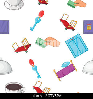 Hostel pattern, cartoon style Stock Vector
