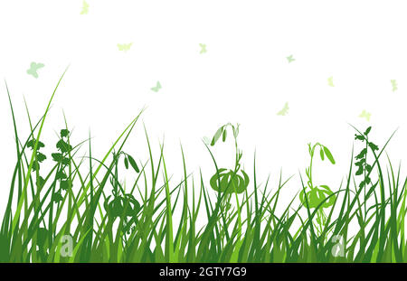 Green Grass Meadow Stock Vector