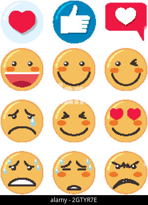 Emoji feeling icon isolated theme on white background Stock Vector