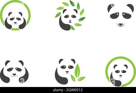 panda ilustration logo vector icon template Stock Vector