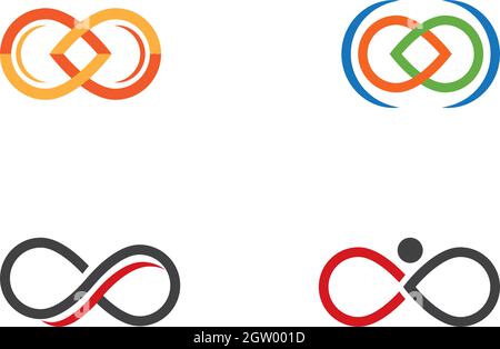 Infinity set logo Vector icon template Stock Vector