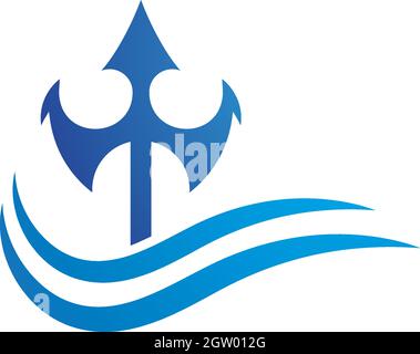 Trident Logo Template vector icon illustration design Stock Vector