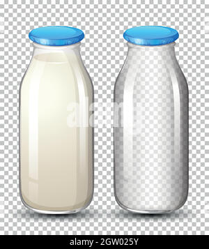 Set of milk bottle Stock Vector