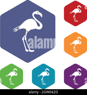 Flamingo set icons Stock Vector Image & Art - Alamy