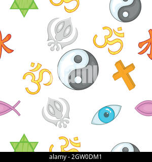 Religious faith pattern, cartoon style Stock Vector