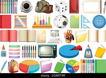 Set of different objects Stock Vector