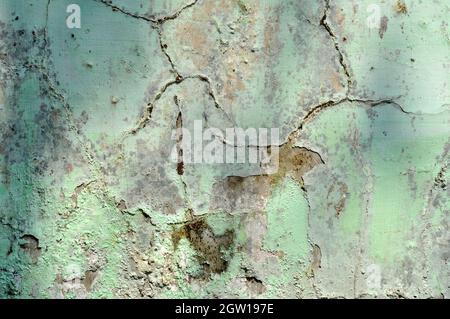 Damaged and moldy background and wall texture outdoor Stock Photo