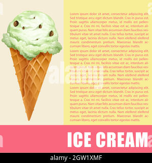 Poster design with ice cream cone and text Stock Vector