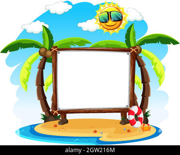 Blank banner with summer theme Stock Vector