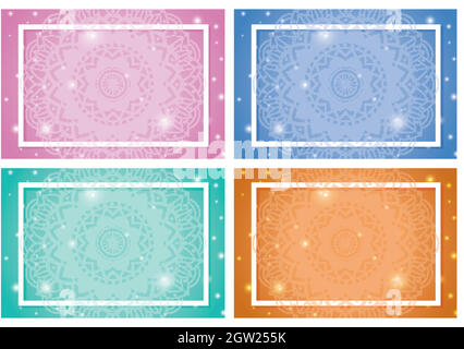 Four background with mandala patterns Stock Vector