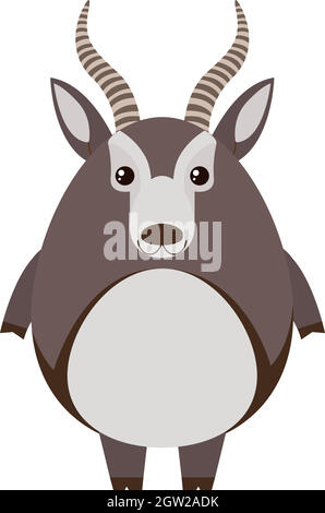 Cute gazelle on white background Stock Vector