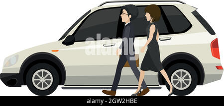 Couple and car Stock Vector