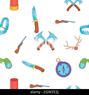 Camp pattern, cartoon style Stock Vector