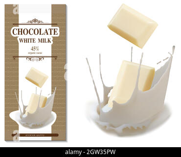 Milk Chocolate Package Design Stock Vector