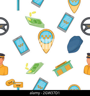 Riding of people pattern, cartoon style Stock Vector