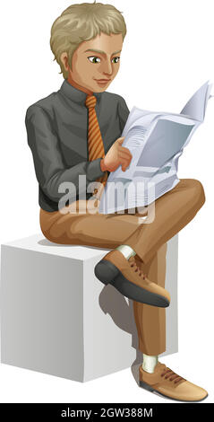 A businessman reading Stock Vector