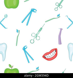 Teeth pattern, cartoon style Stock Vector