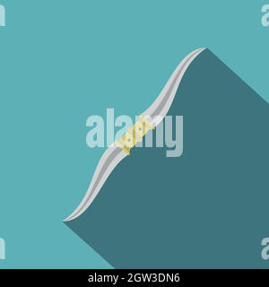 Throwing knife icon, flat style Stock Vector