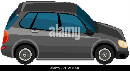 Vector black and white image of SUV car on white background Stock ...