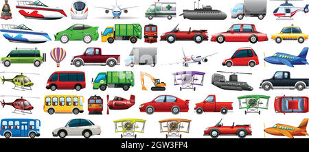 Set of transportation vehicle Stock Vector