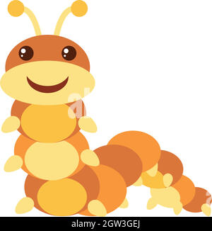 Brown caterpillar on white background Stock Vector