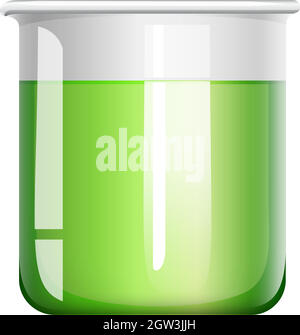 Green liquid in beaker Stock Vector