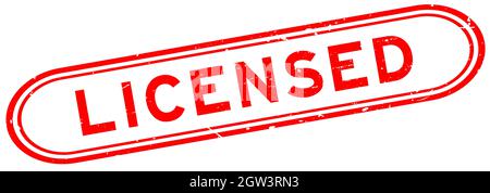 Grunge red licensed word rubber seal stamp on white background Stock Vector