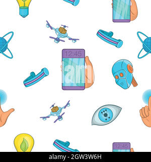 Innovation pattern, cartoon style Stock Vector