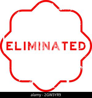 Grunge red eliminated word rubber seal stamp on white background Stock Vector