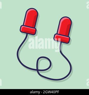 ear plug isolated cartoon vector illustration in flat style Stock Vector