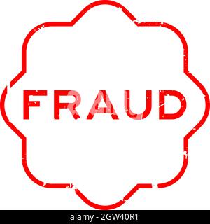 Grunge red fraud word rubber seal stamp on white background Stock Vector
