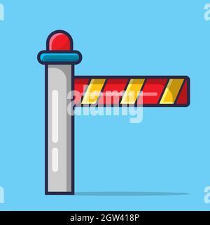 toll booth isolated cartoon vector illustration in flat style Stock Vector