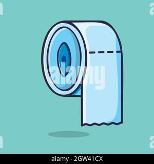 tissue roll isolated cartoon vector illustration in flat style Stock Vector