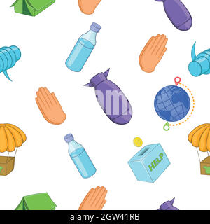 Refugees pattern, cartoon style Stock Vector