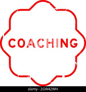 Grunge red coaching word rubber seal stamp on white background Stock Vector