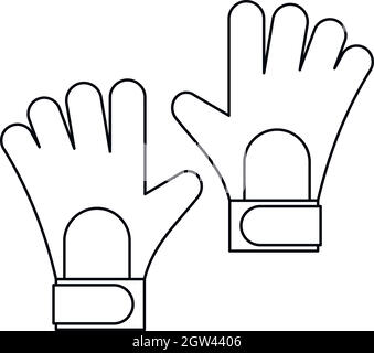 Soccer goalkeeper gloves icon, outline style Stock Vector