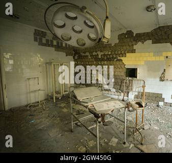 Operating Room at Pripyat Hospital - Pripyat, Chernobyl Exclusion Zone, Ukraine Stock Photo