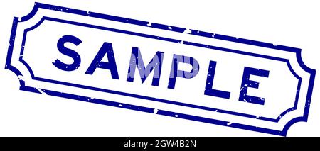 Grunge blue sample word rubber business seal stamp on white background Stock Vector