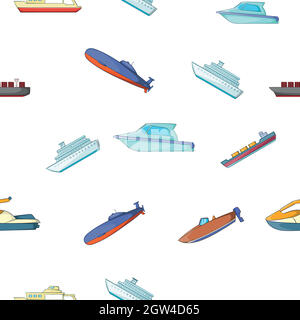 Maritime transport pattern, cartoon style Stock Vector