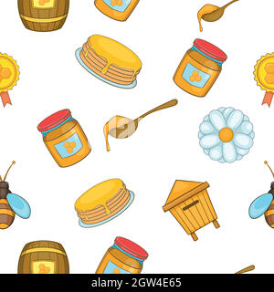 Honey pattern, cartoon style Stock Vector