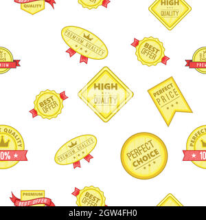 Label quality pattern, cartoon style Stock Vector